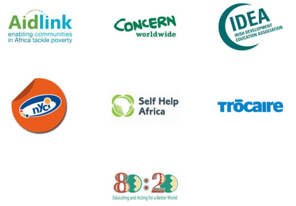 Aidlink, Concern Worldwide, Self Help Africa, Trócaire, National Youth Council of Ireland, 80:20, Irish Development Education Association