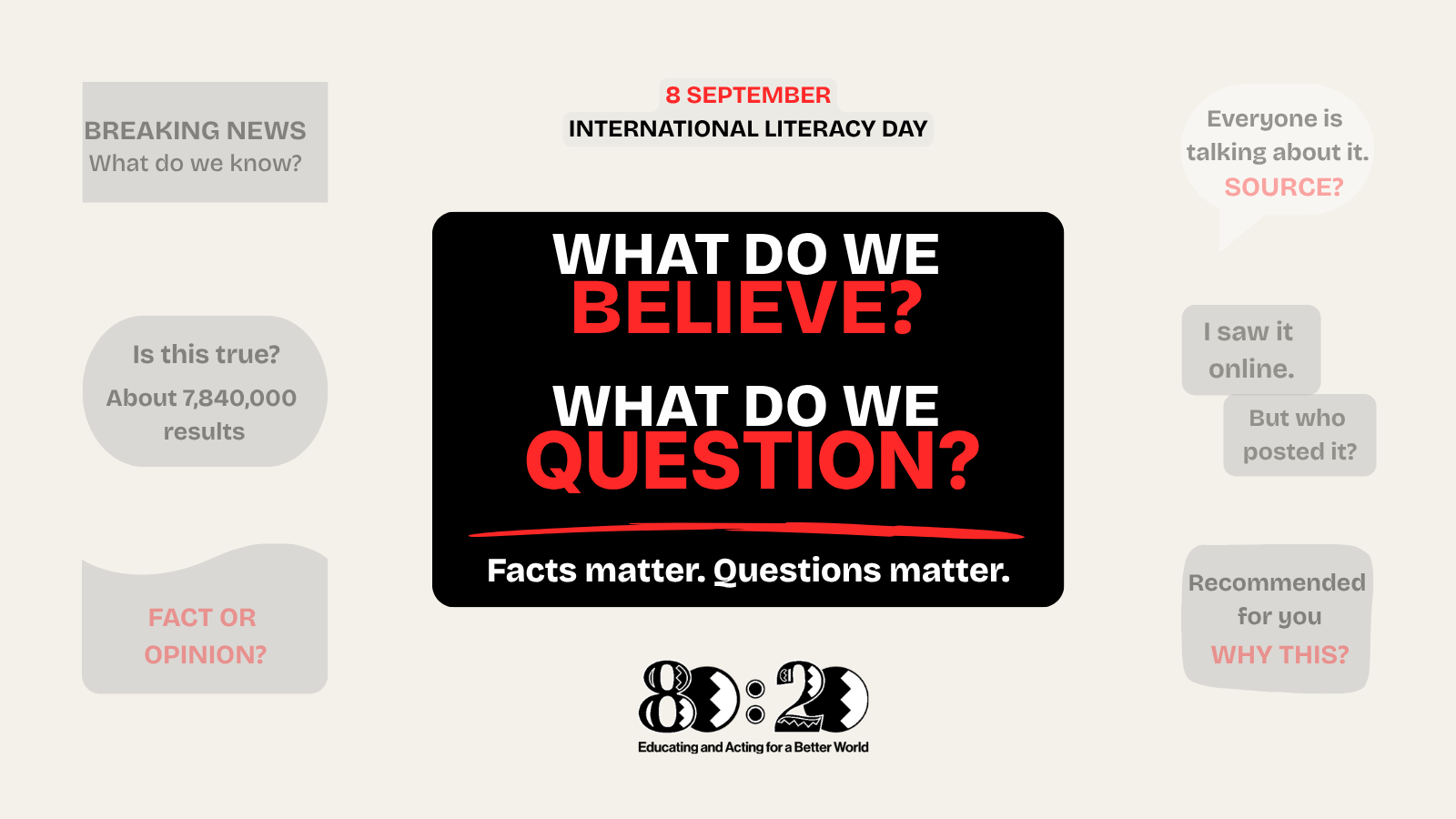 International Literacy Day - Reading beyond the words: Why facts and questions matter